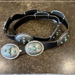 Silver and Black Concho Belt